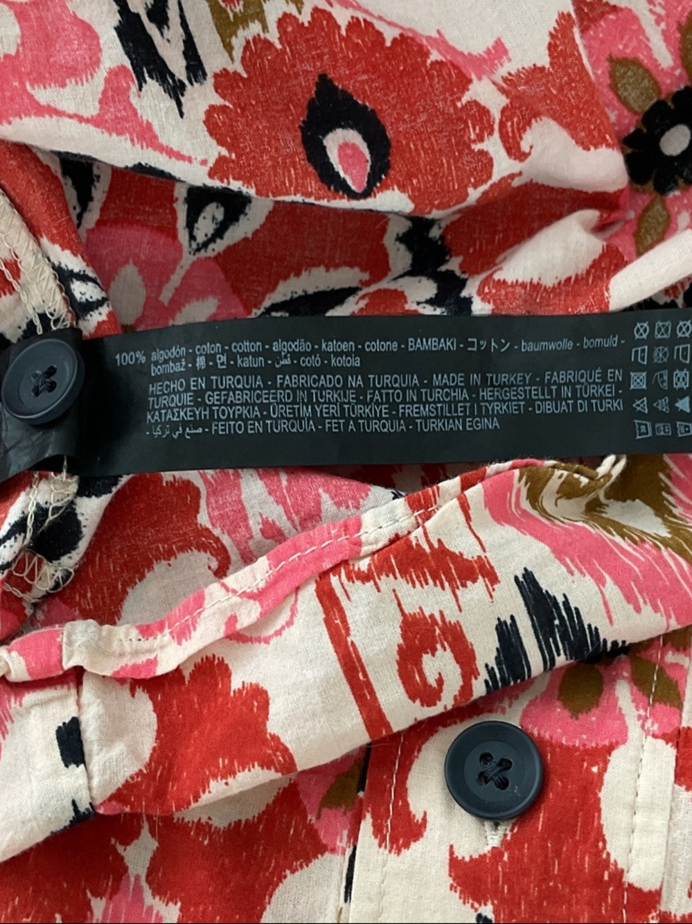 Zara Pink Red Black Floral Printed Dress - Picture 7 of 7